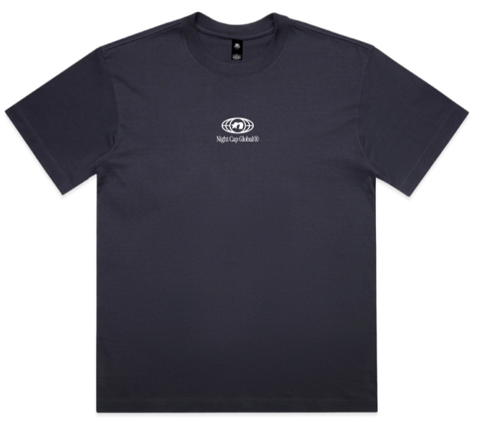 Night Cap Embroidered Tee (Ink Blue)